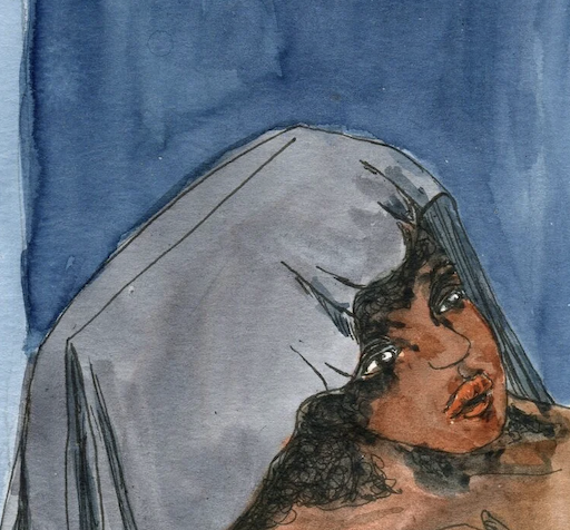 Watercolor illustration accompanying The H in Heartache is Silent